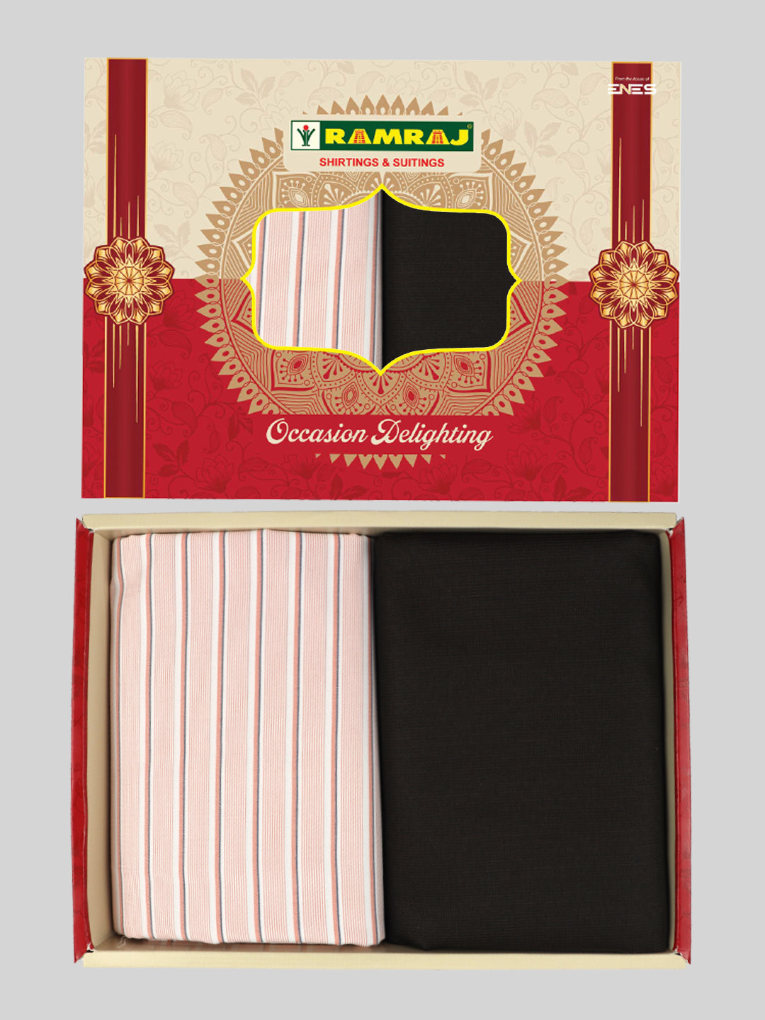 Mens Cotton Striped Shirting & Suiting Gift Box RD140