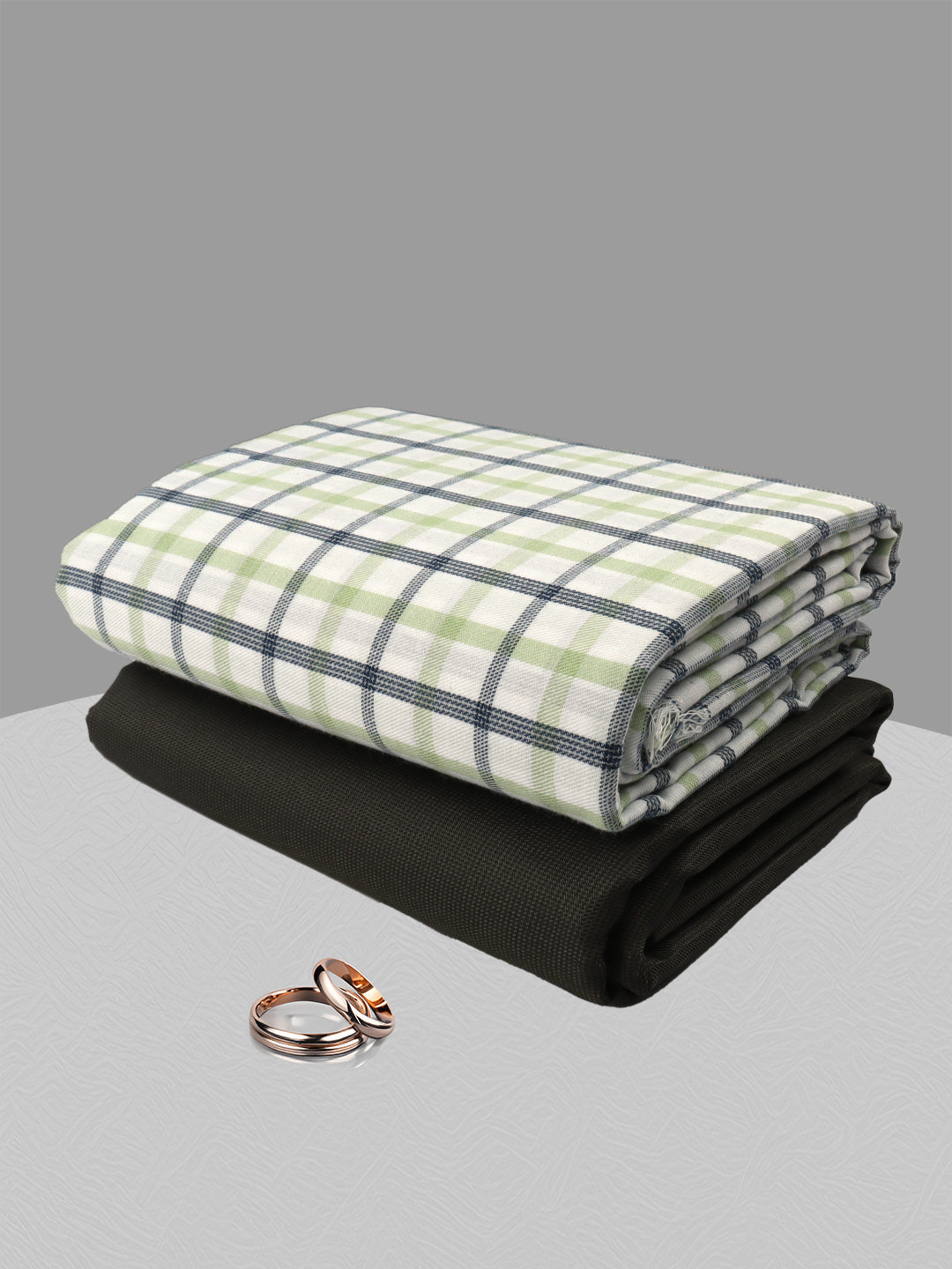 Men Cotton Checked Shirting & Suiting Gift Box RD138