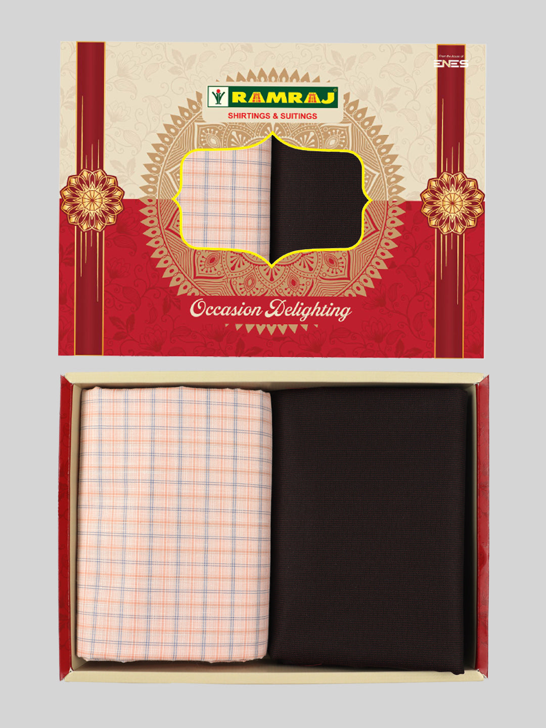 Men Cotton Checked Shirting & Suiting Gift Box RD145