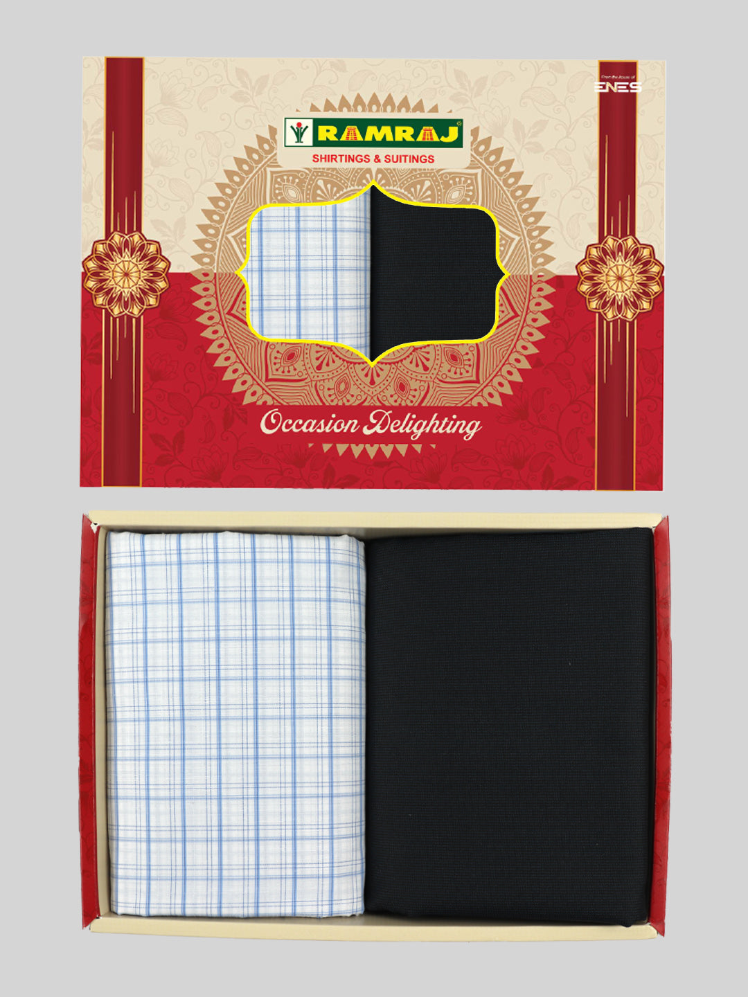 Men Cotton Checked Shirting & Suiting Gift Box RD144