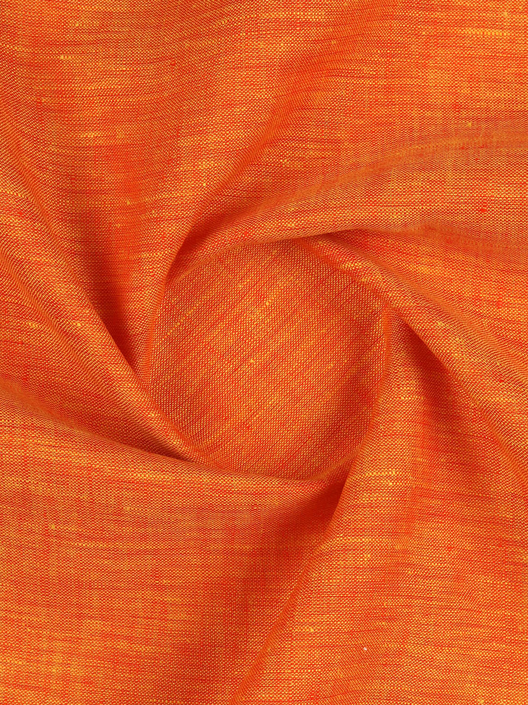 Men 100% Pure Linen Orange Plain Shirt Fabric