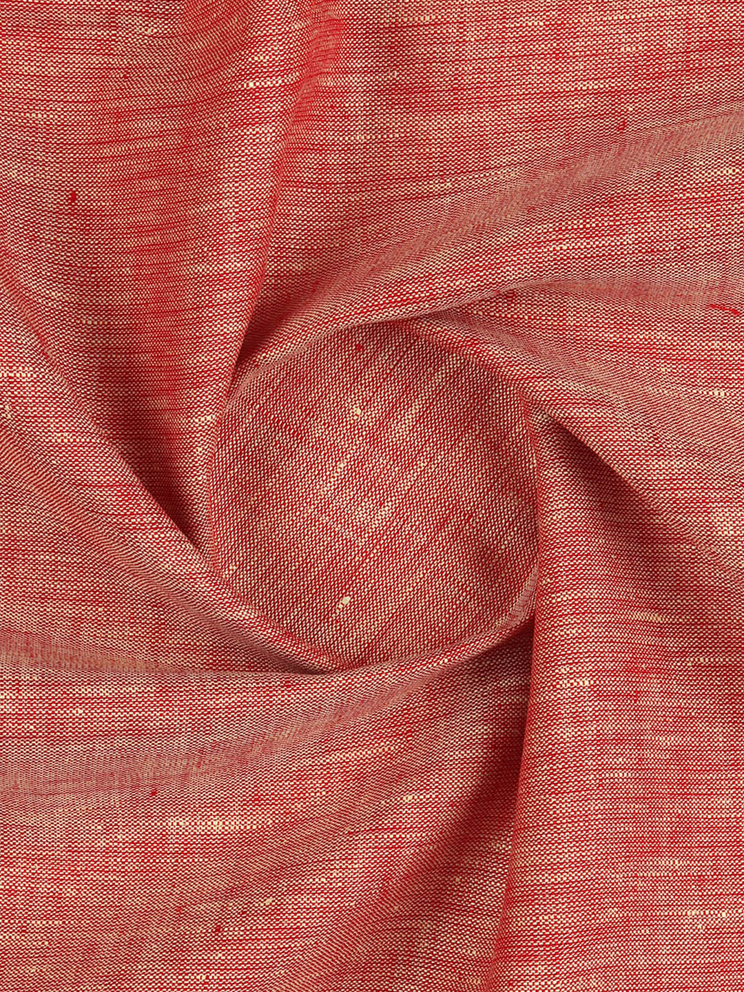 Men 100% Pure Linen Red Plain Shirt Fabric