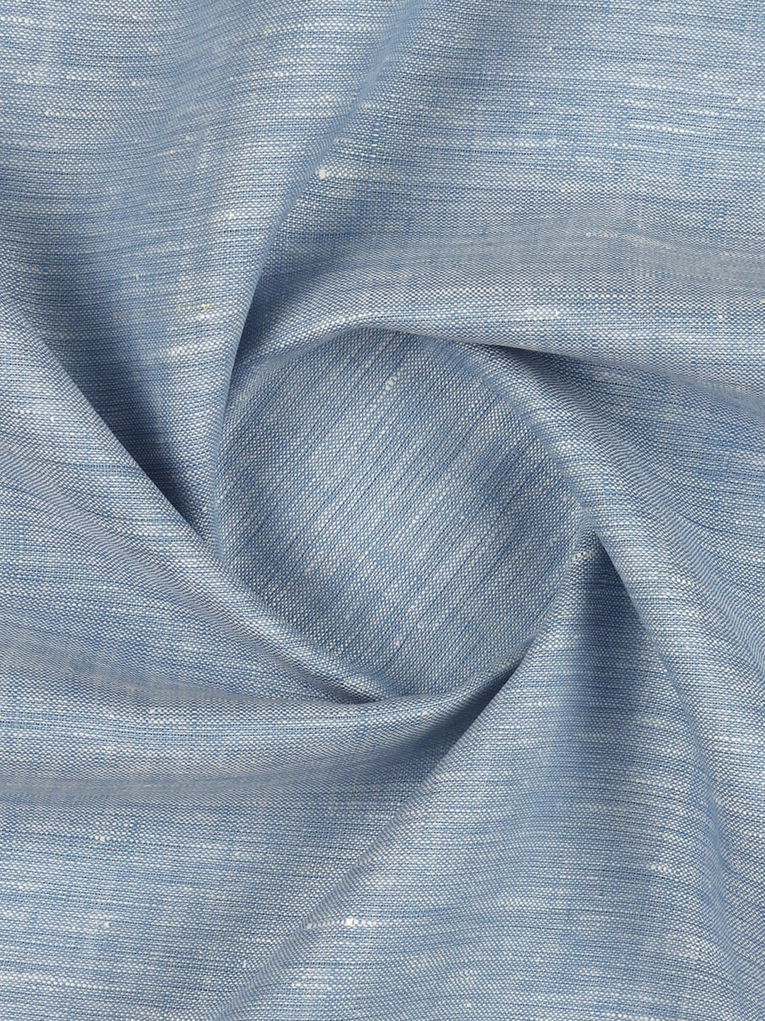 Men 100% Pure Linen Blue Plain Shirt Fabric