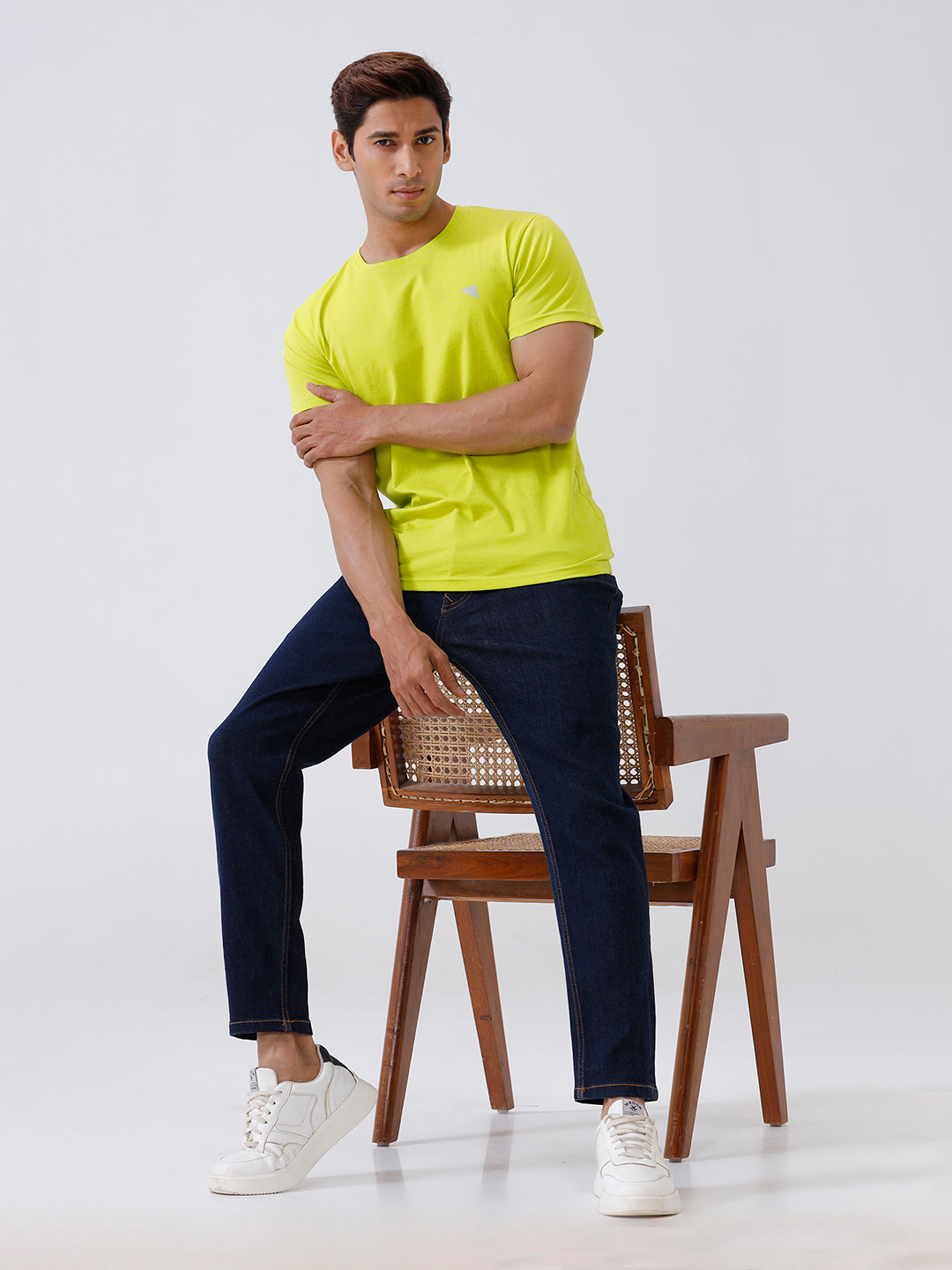 Men's 100% Cotton Crew Neck Lime Green