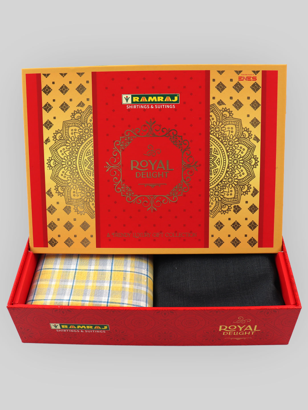 Men 100% Cotton Checked Shirting & Suiting Gift Box Combo RY83