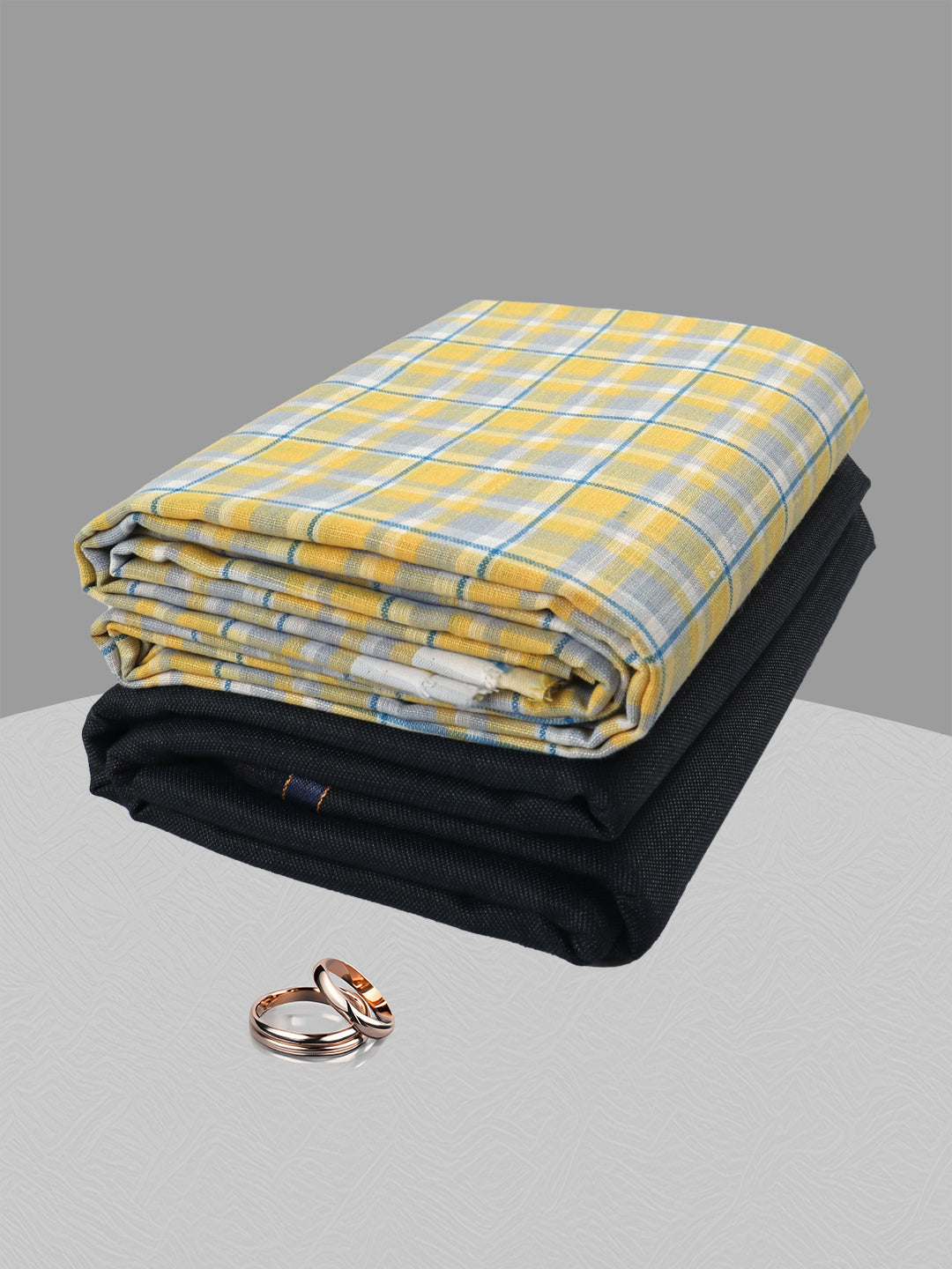Men 100% Cotton Checked Shirting & Suiting Gift Box Combo RY83