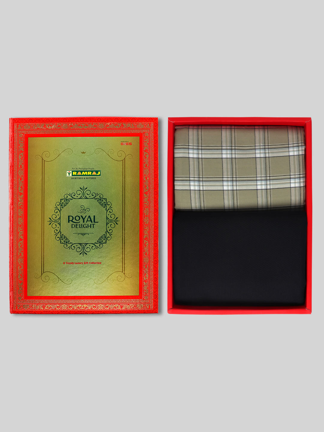 Men Cotton Checked Shirting & Suiting Gift Box Combo RY56