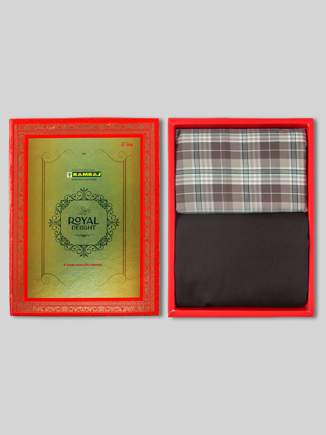 Men Cotton Checked Shirting & Suiting Gift Box Combo RY53