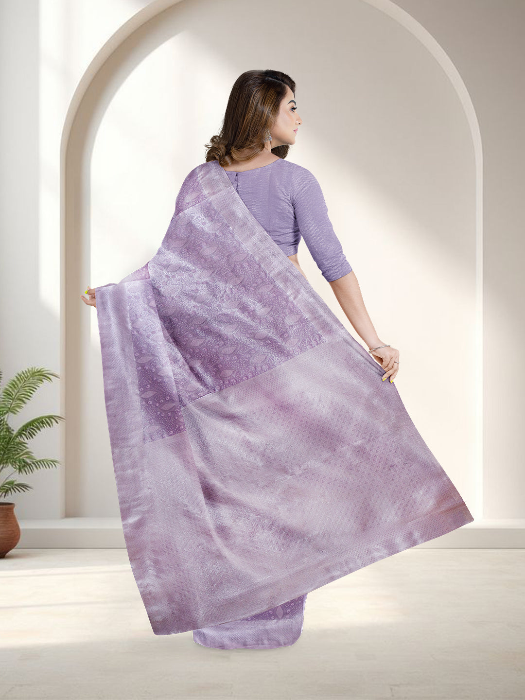 Women Lavender Art Silk Saree ASS103
