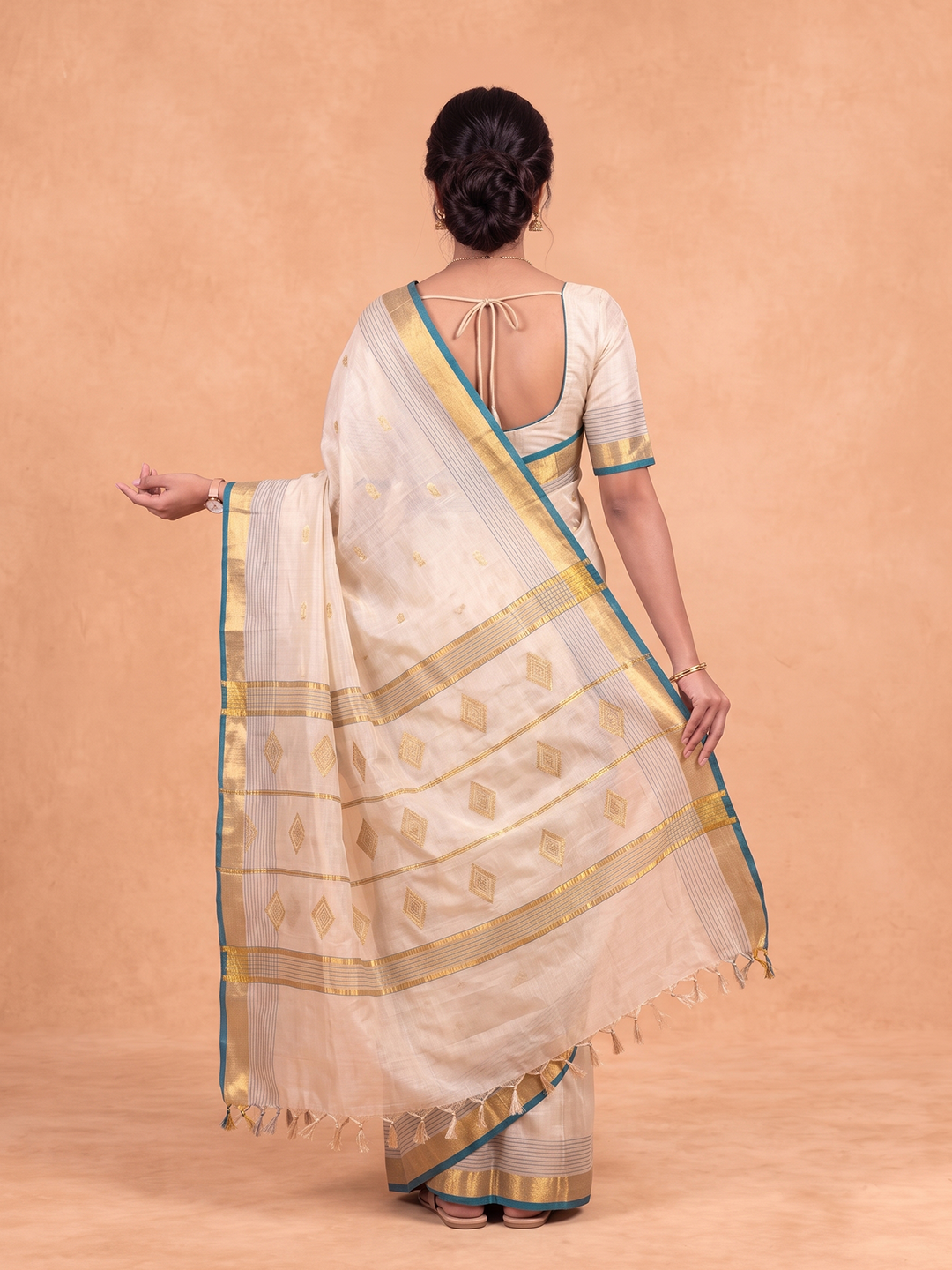 Women Tissue Gold Printed Saree KLS73