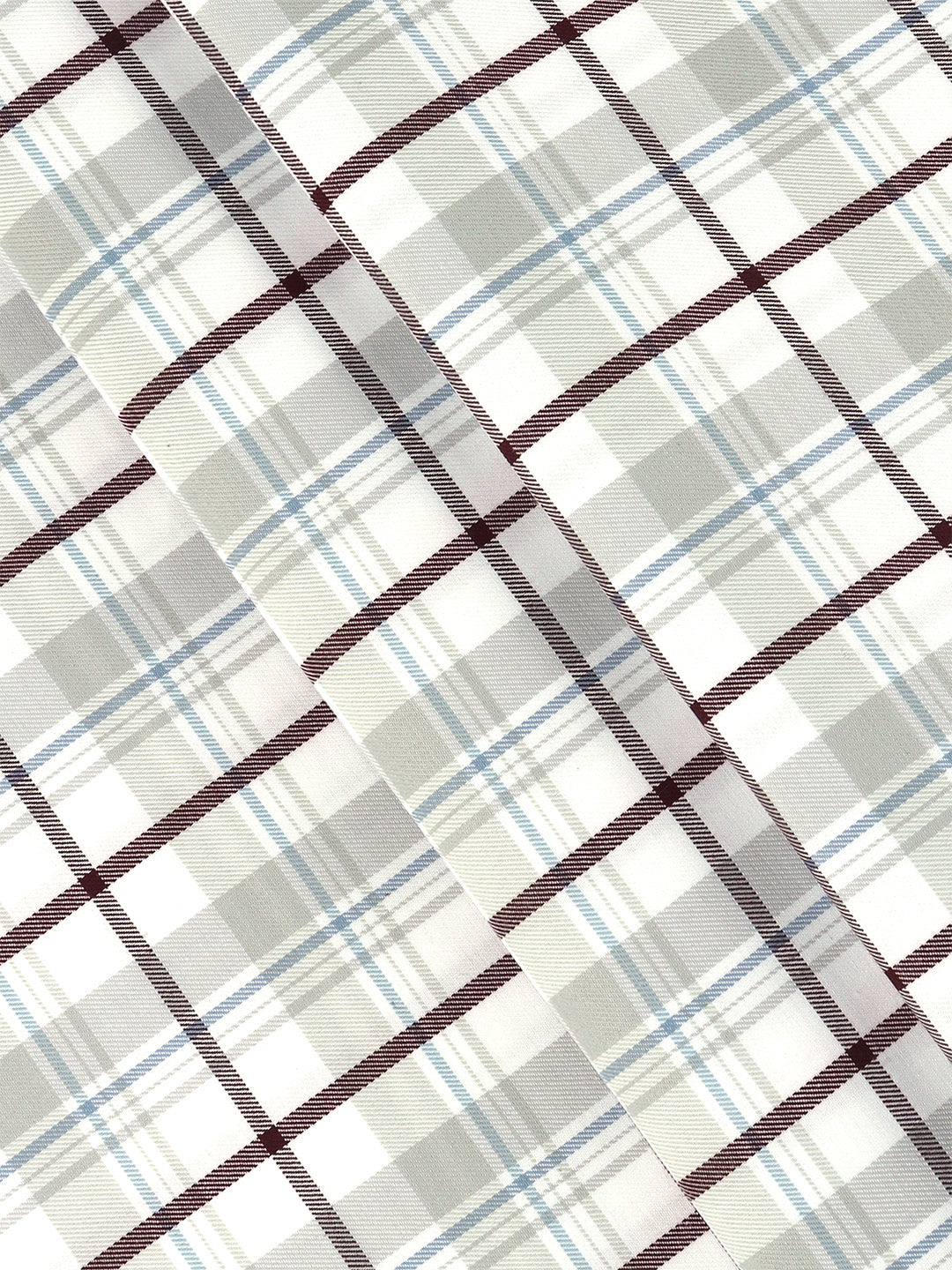 Cotton Rich Grey with Maroon Checked Shirt Fabric Galaxy Art