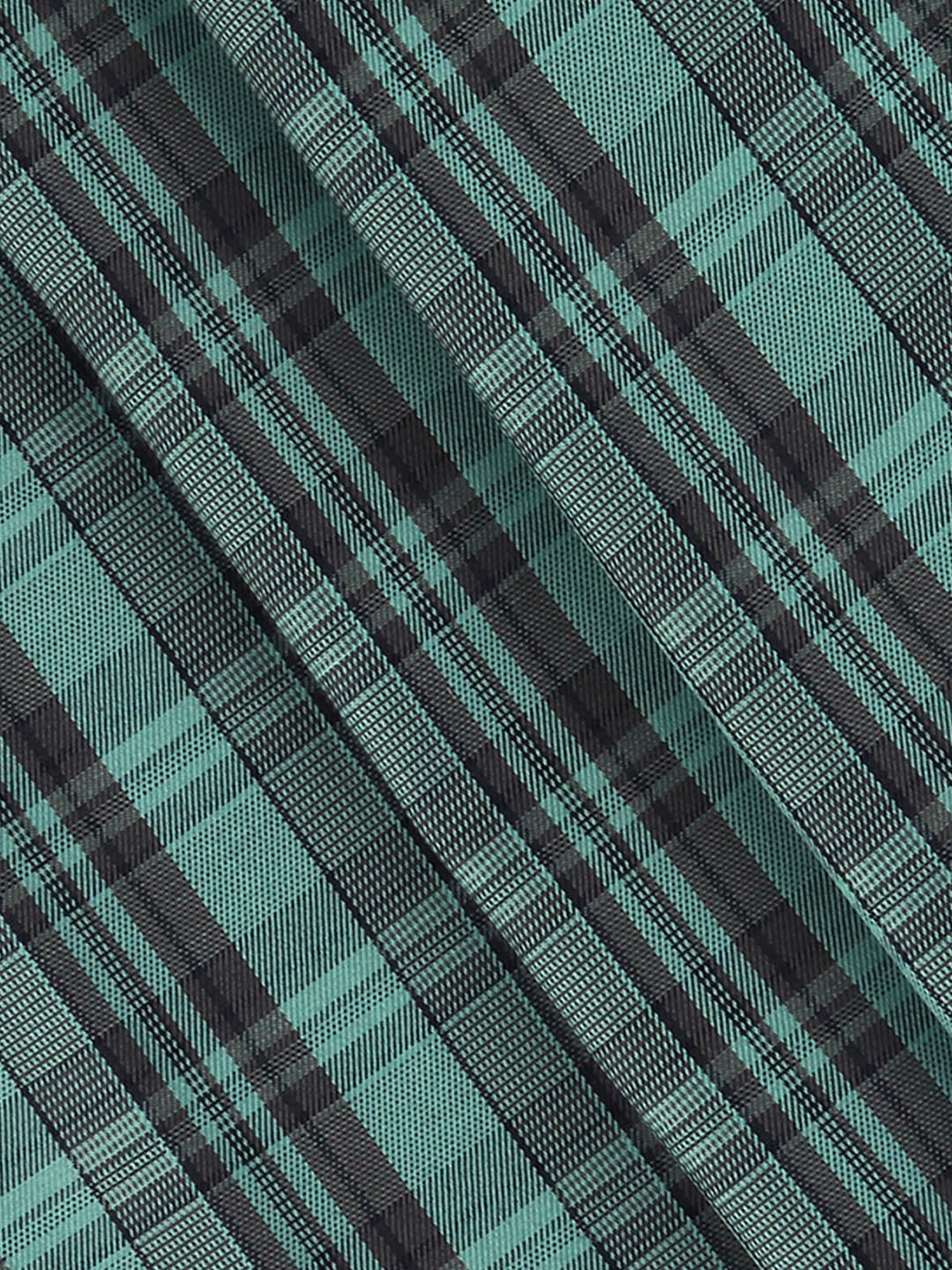 Men Cotton Rich Checked Green Shirt Fabric Galaxy Art