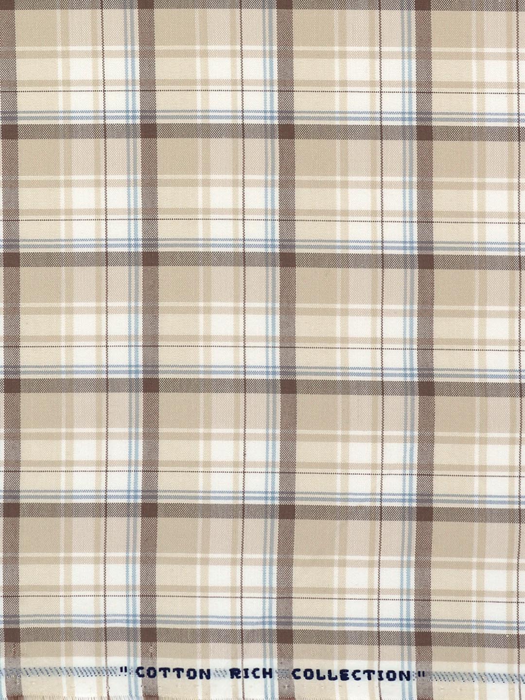 Cotton Rich Brown Checked Shirt Fabric Galaxy Art