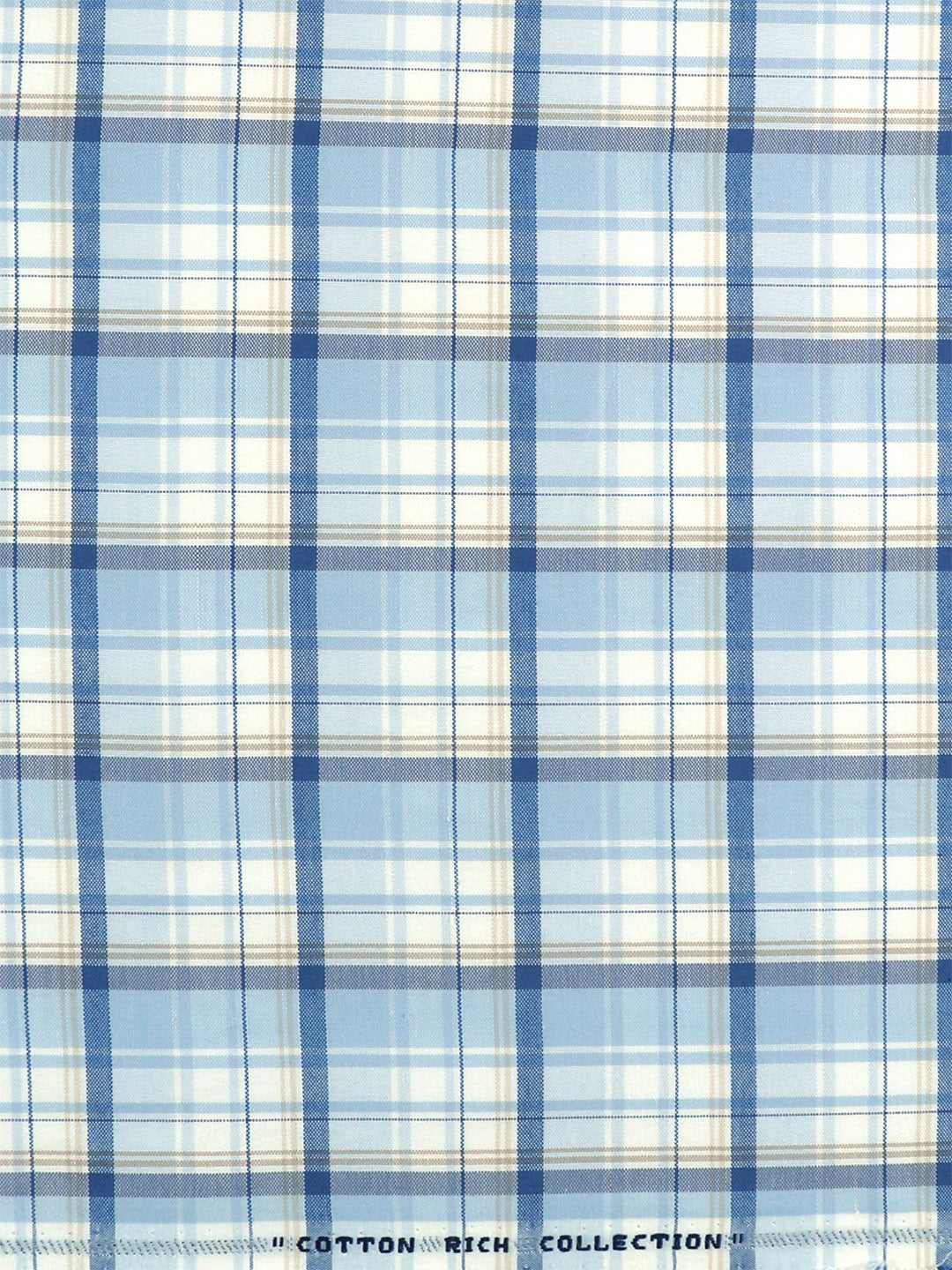 Men Cotton Rich Checked Light Blue Shirt Fabric Galaxy Art