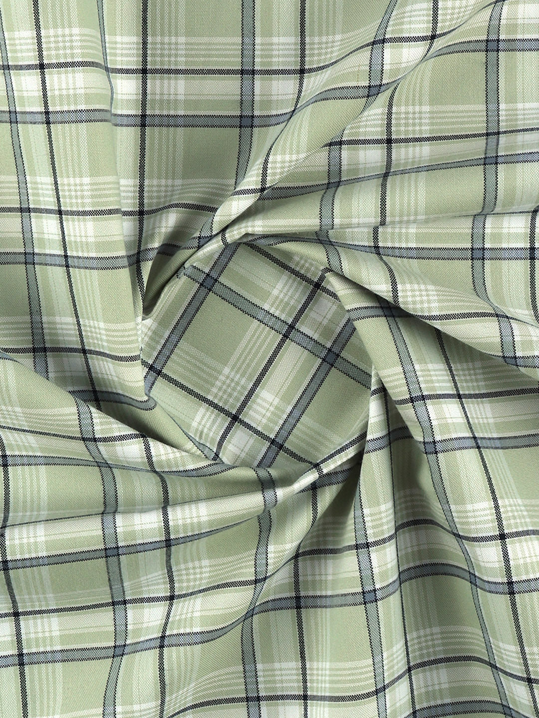 Men Cotton Rich Checked Green Shirt Fabric Galaxy Art