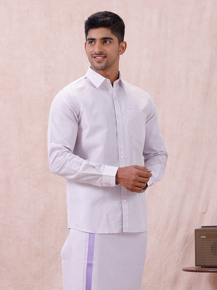 Men Lavender Tissue Shirt Sankalpam