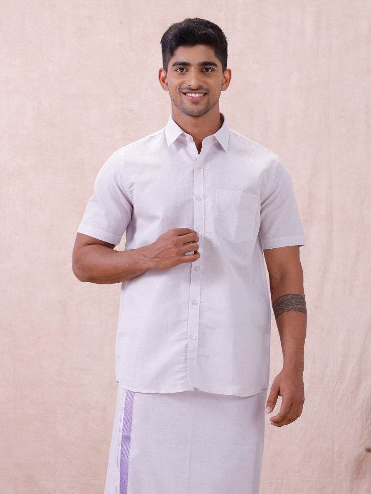 Men Lavender Tissue Shirt Sankalpam