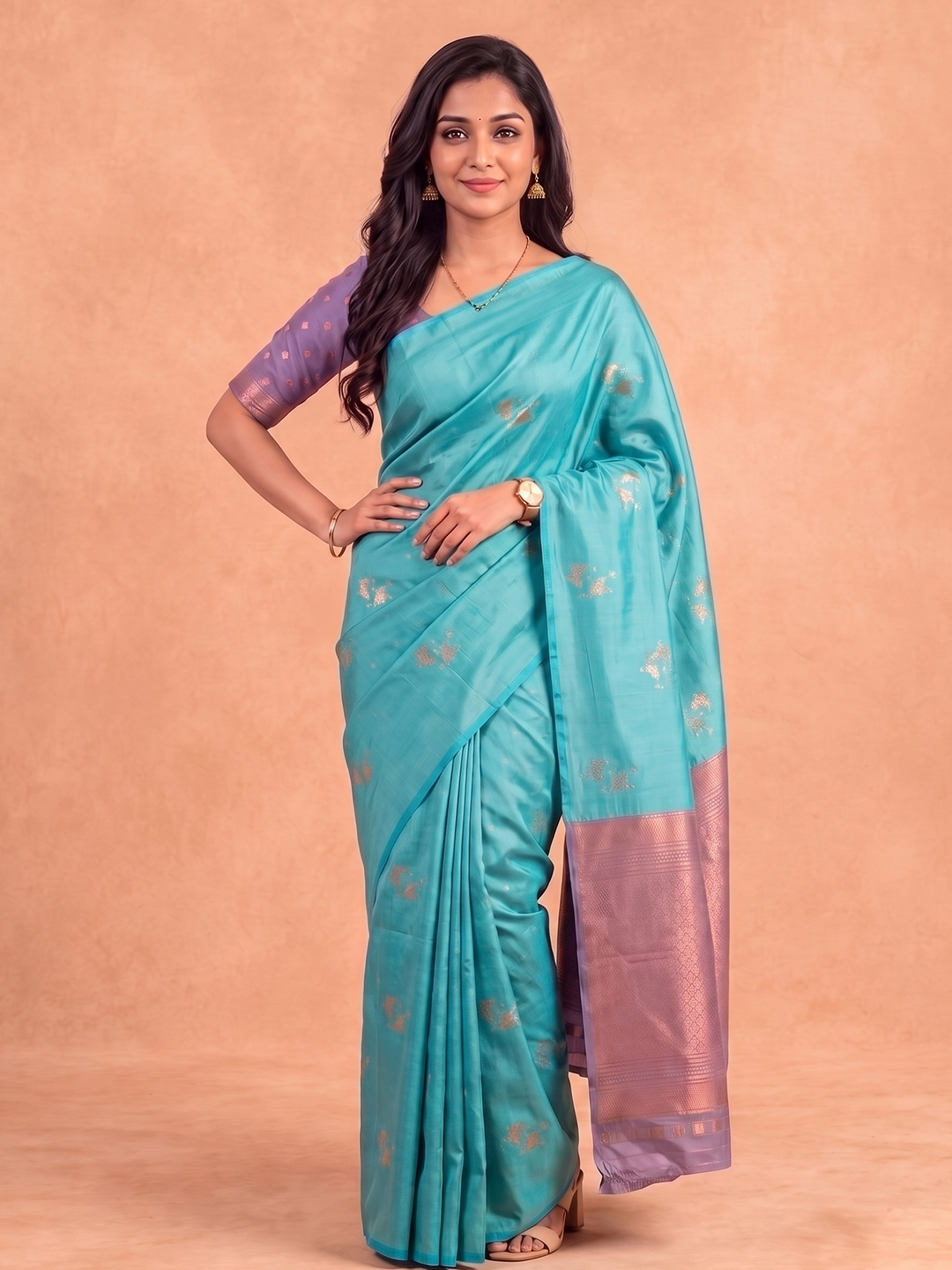 Women Soft Silk Blue Saree SS523
