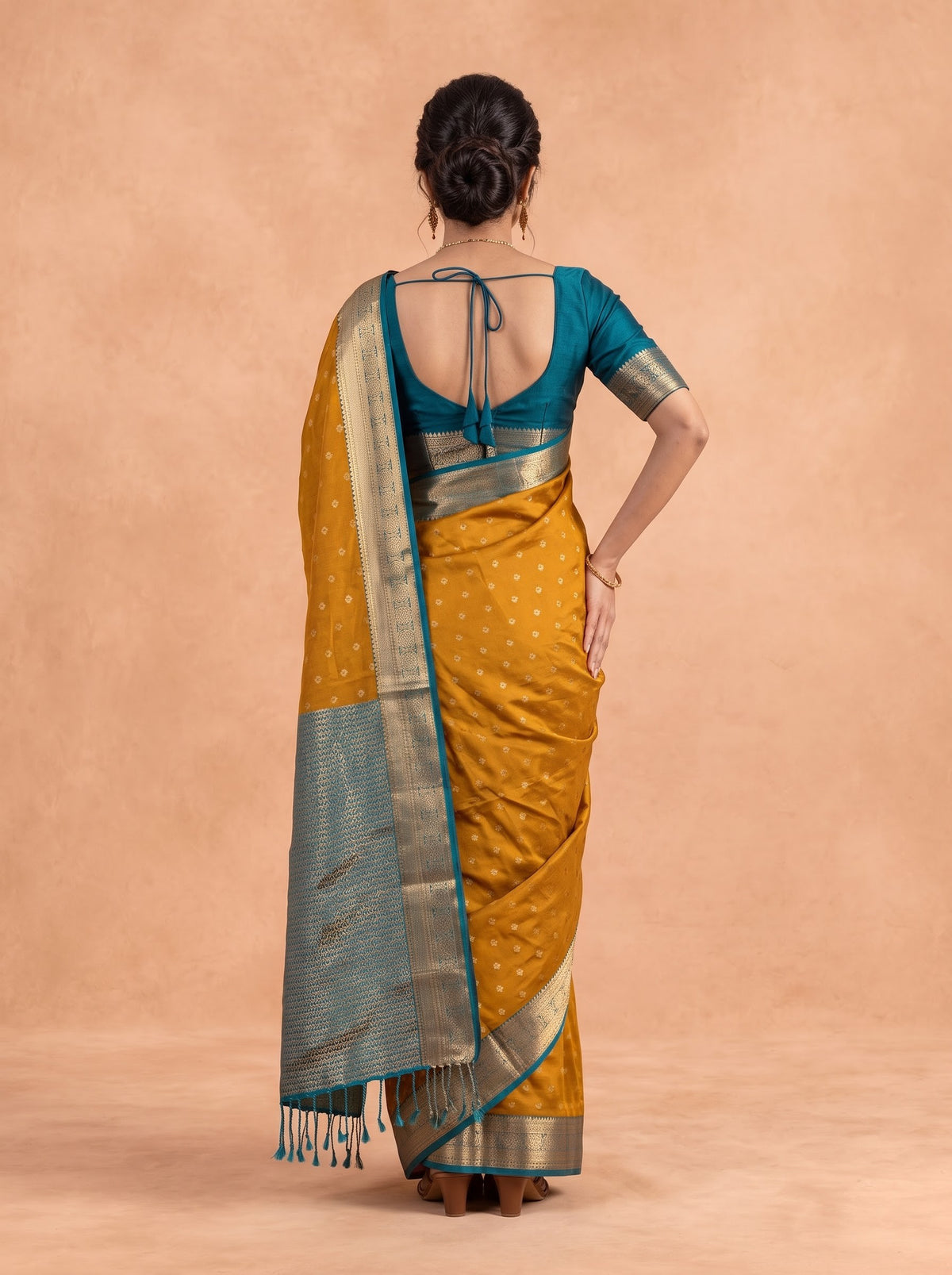 Women Soft Silk Mustard Saree SS484
