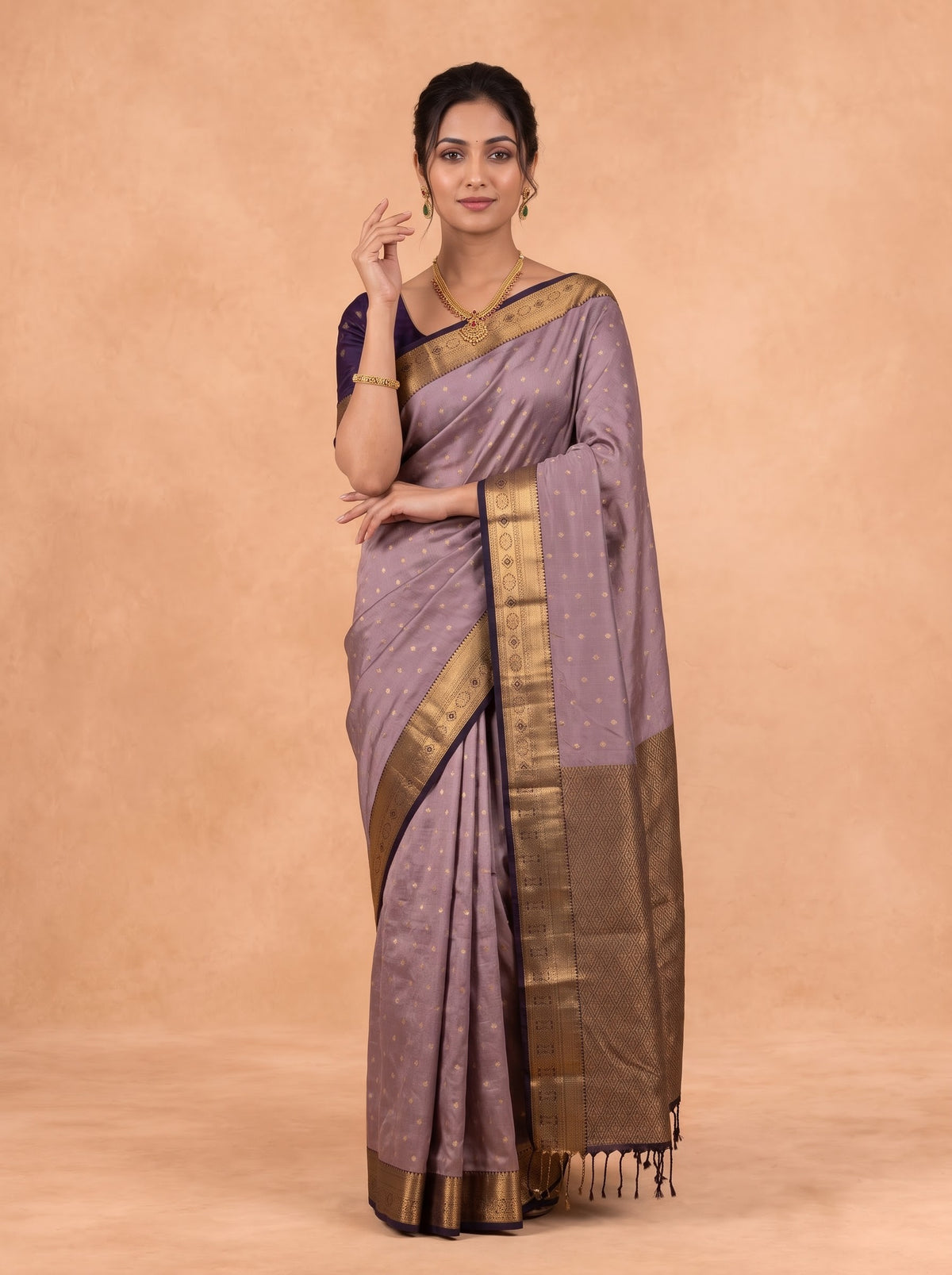 Women Soft Silk Brown with Black Saree SS435