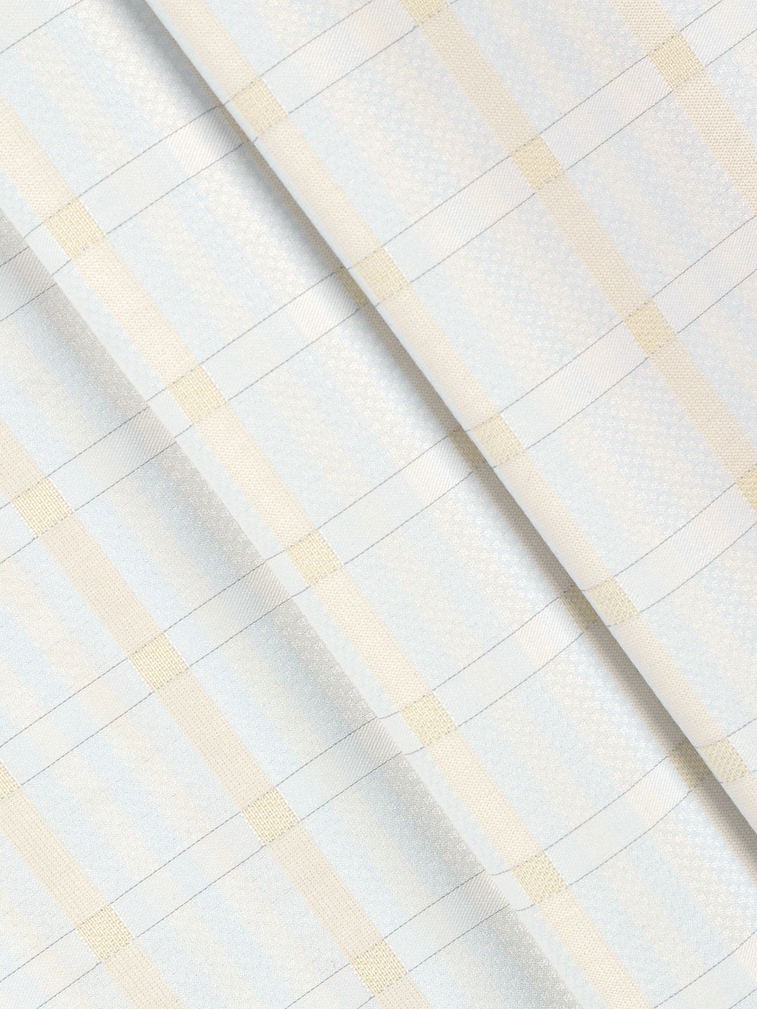 Cotton Rich Light Blue Checked Shirt Fabric High Style
