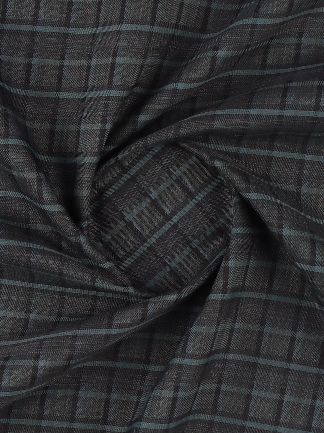 Men Cotton Rich Self Design Shirt Fabric Dark Mint Green HI-Tech