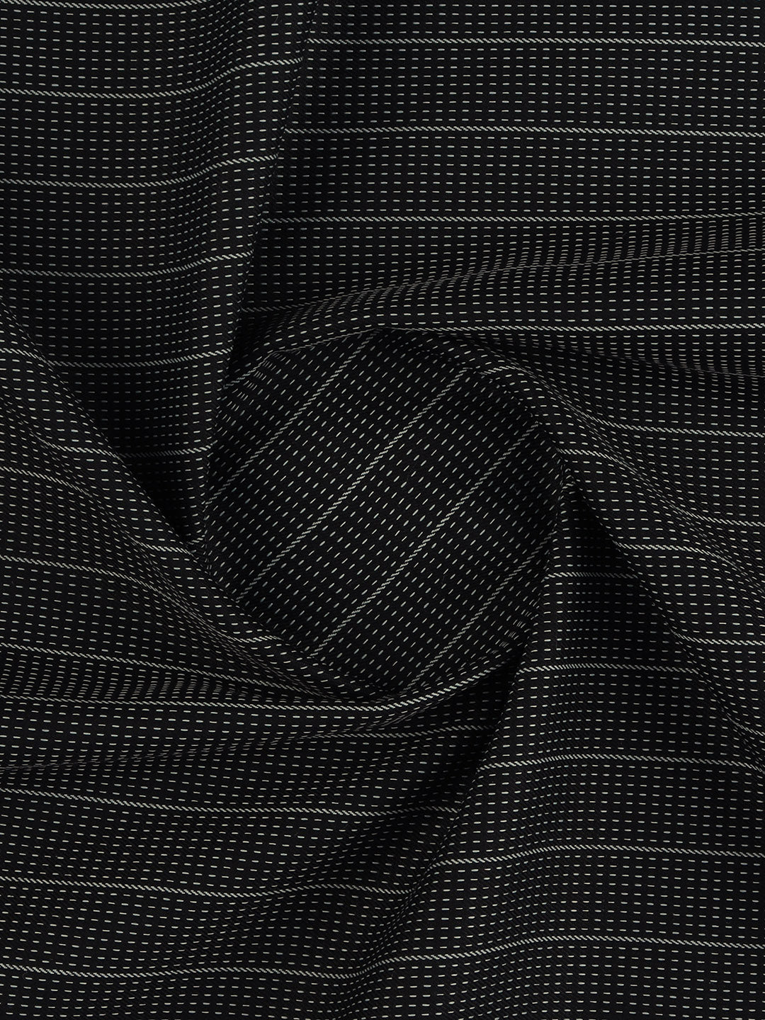 Men Cotton Rich Self Design Shirt Fabric Black HI-Tech