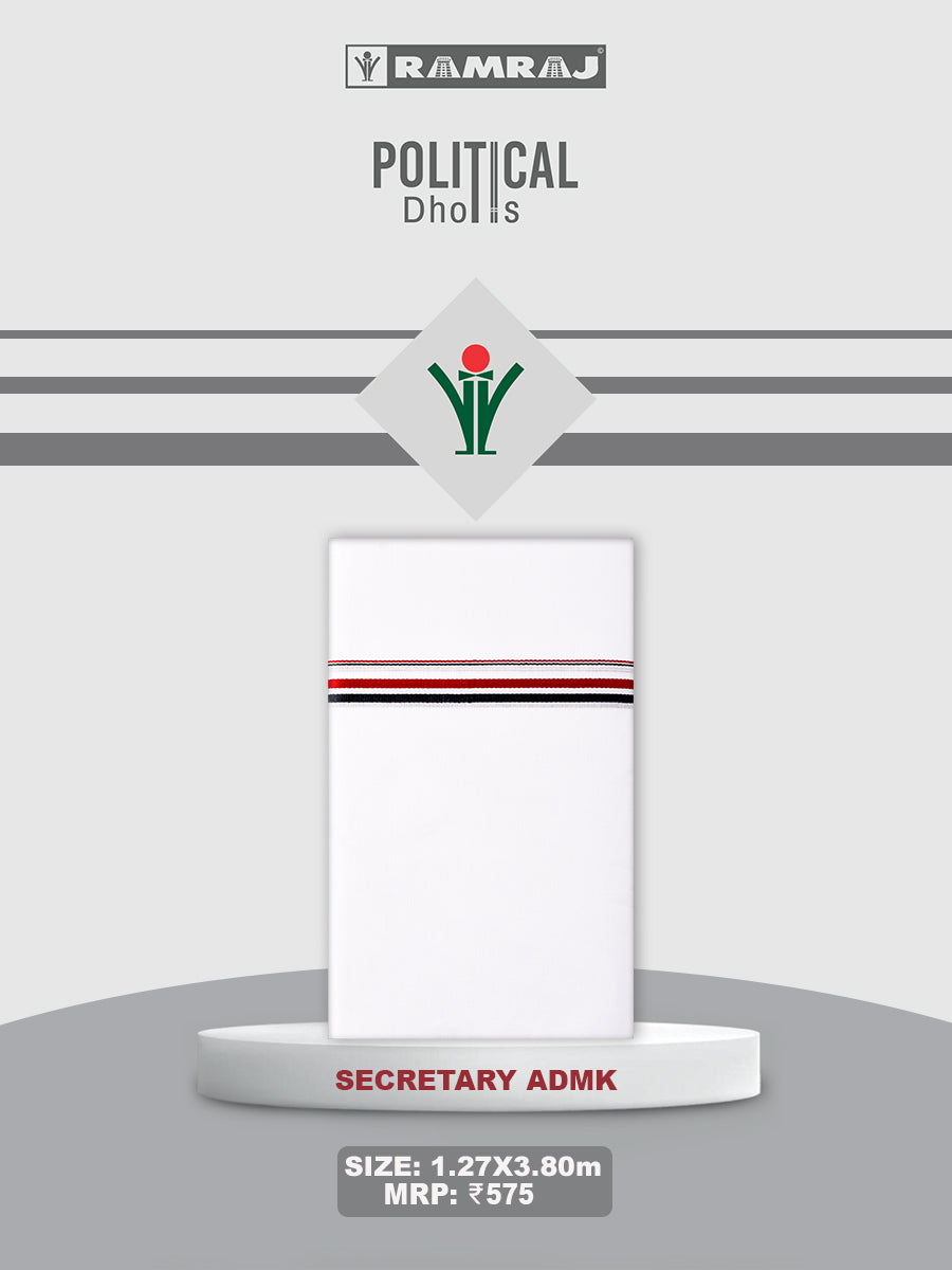 Cotton Political Dhoti - Secretary ADMK