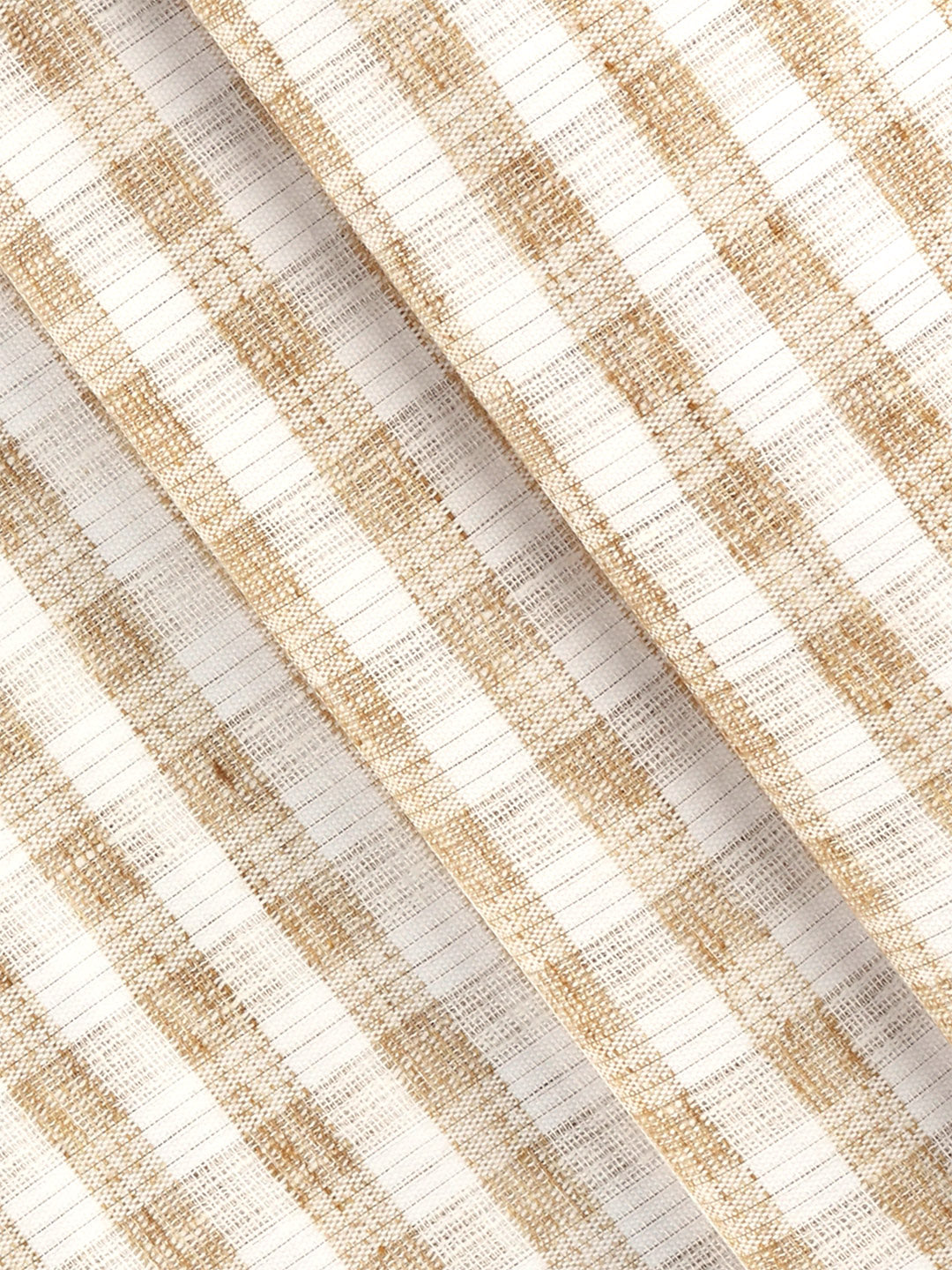 Cotton Rich Light Brown Checked Shirt Fabric Galaxy Art