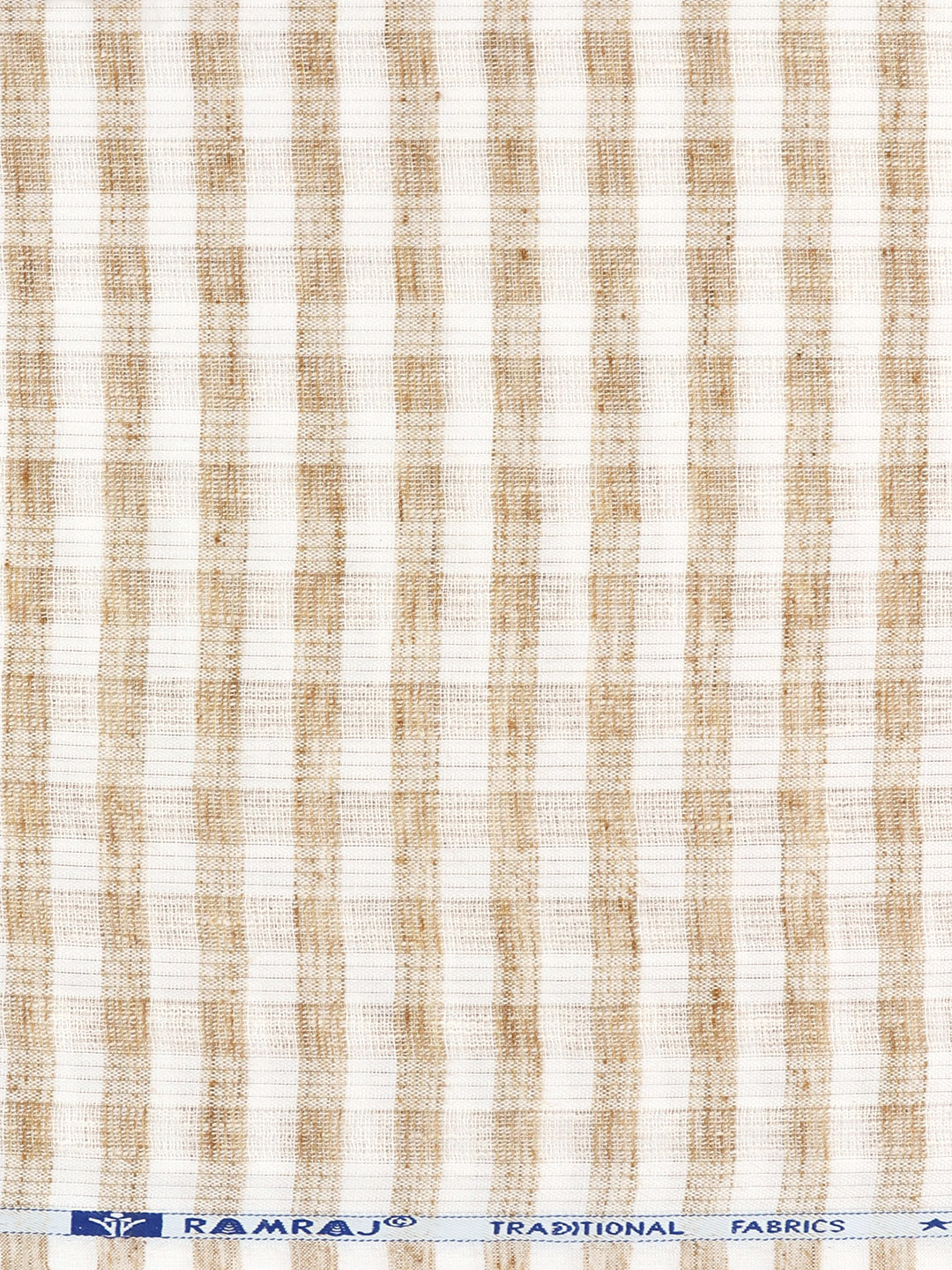Cotton Rich Light Brown Checked Shirt Fabric Galaxy Art