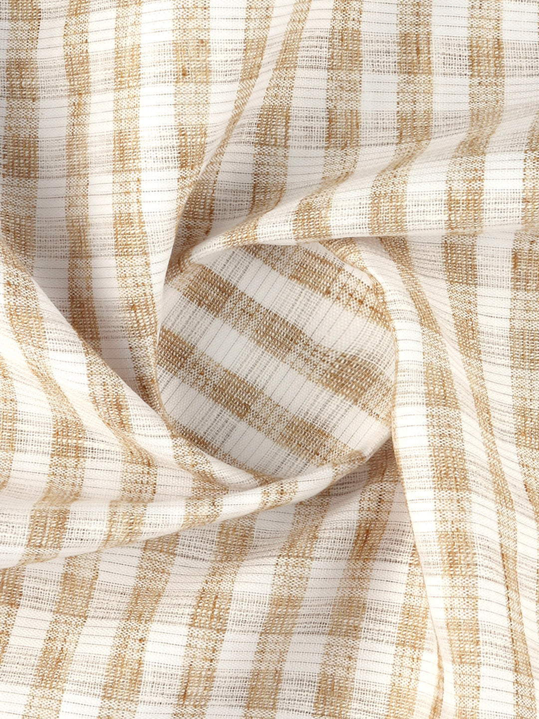 Cotton Rich Light Brown Checked Shirt Fabric Galaxy Art