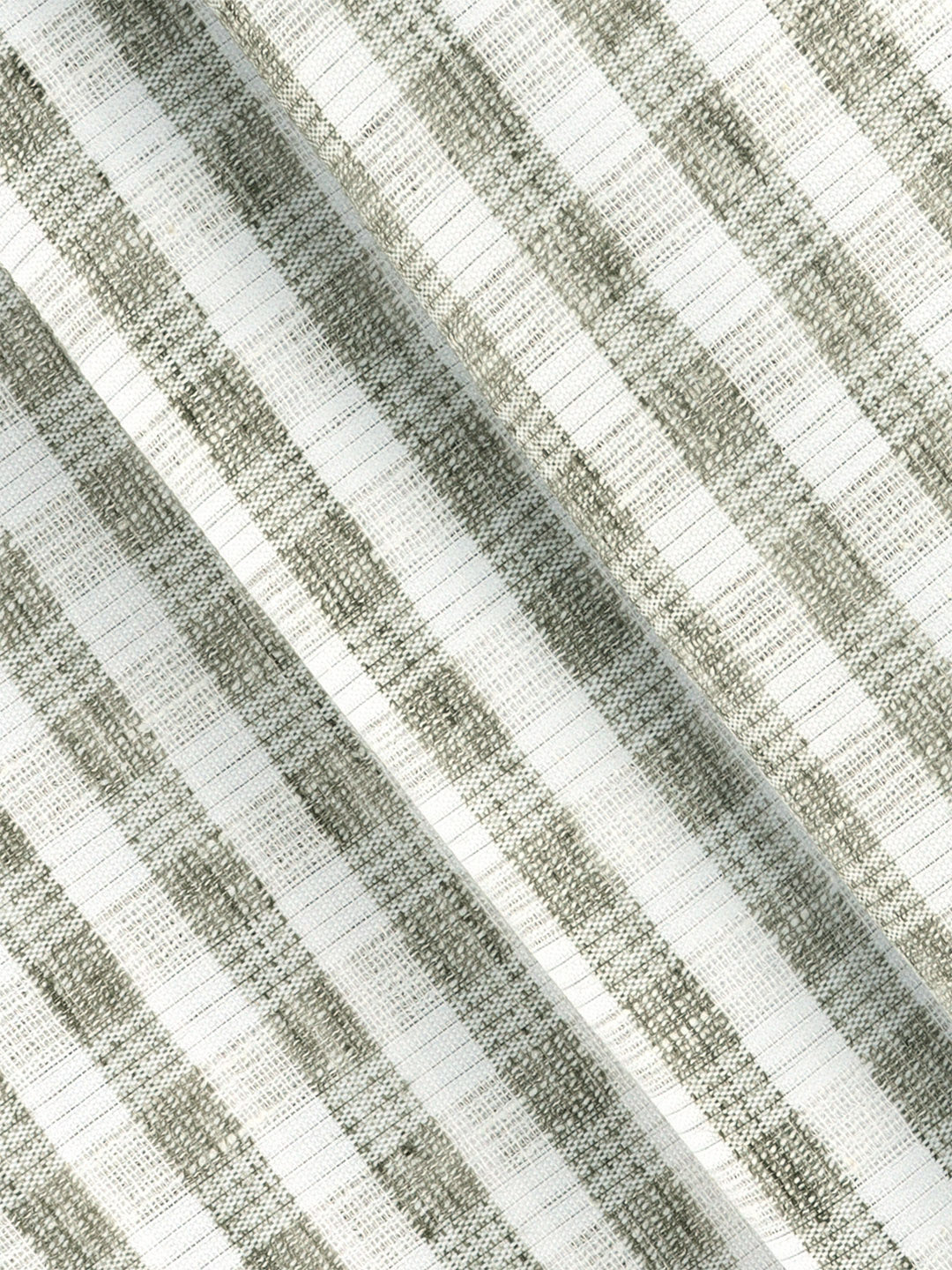 Cotton Rich White with Green Checked Shirt Fabric Galaxy Art