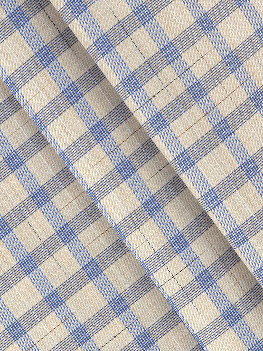 Men Cotton Rich Checked Shirt Fabric Sandal with Blue High Style