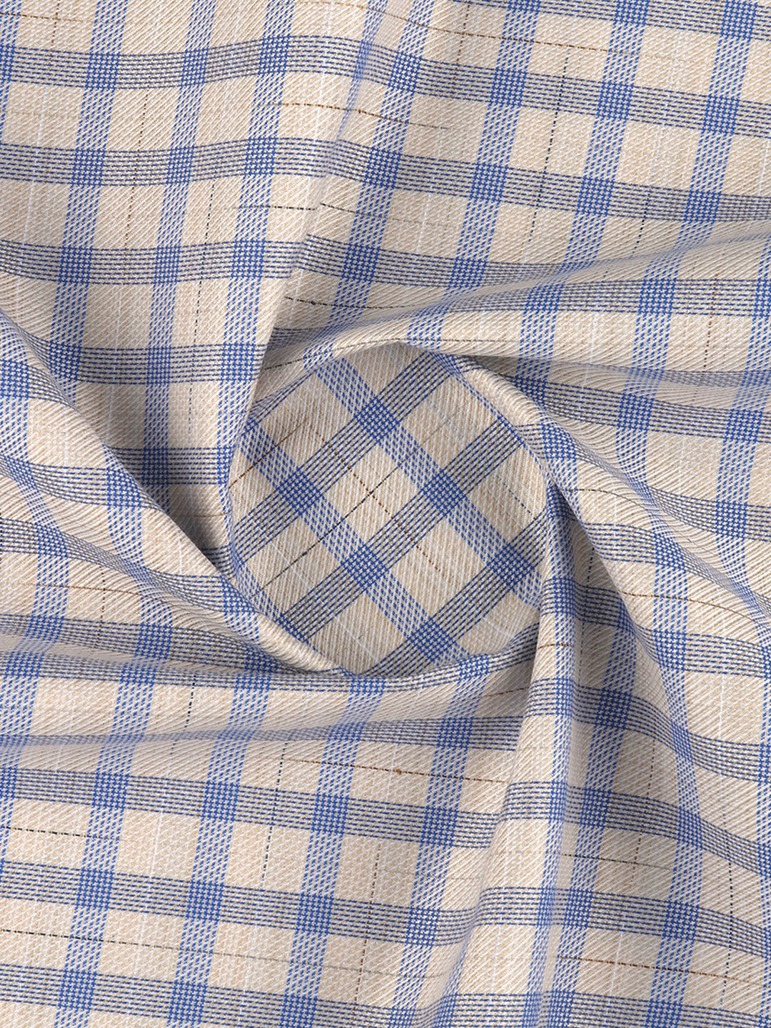 Men Cotton Rich Checked Shirt Fabric Sandal with Blue High Style