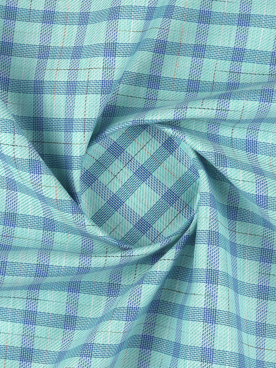 Cotton Blend Self Design Fabric Green with Blue High Style