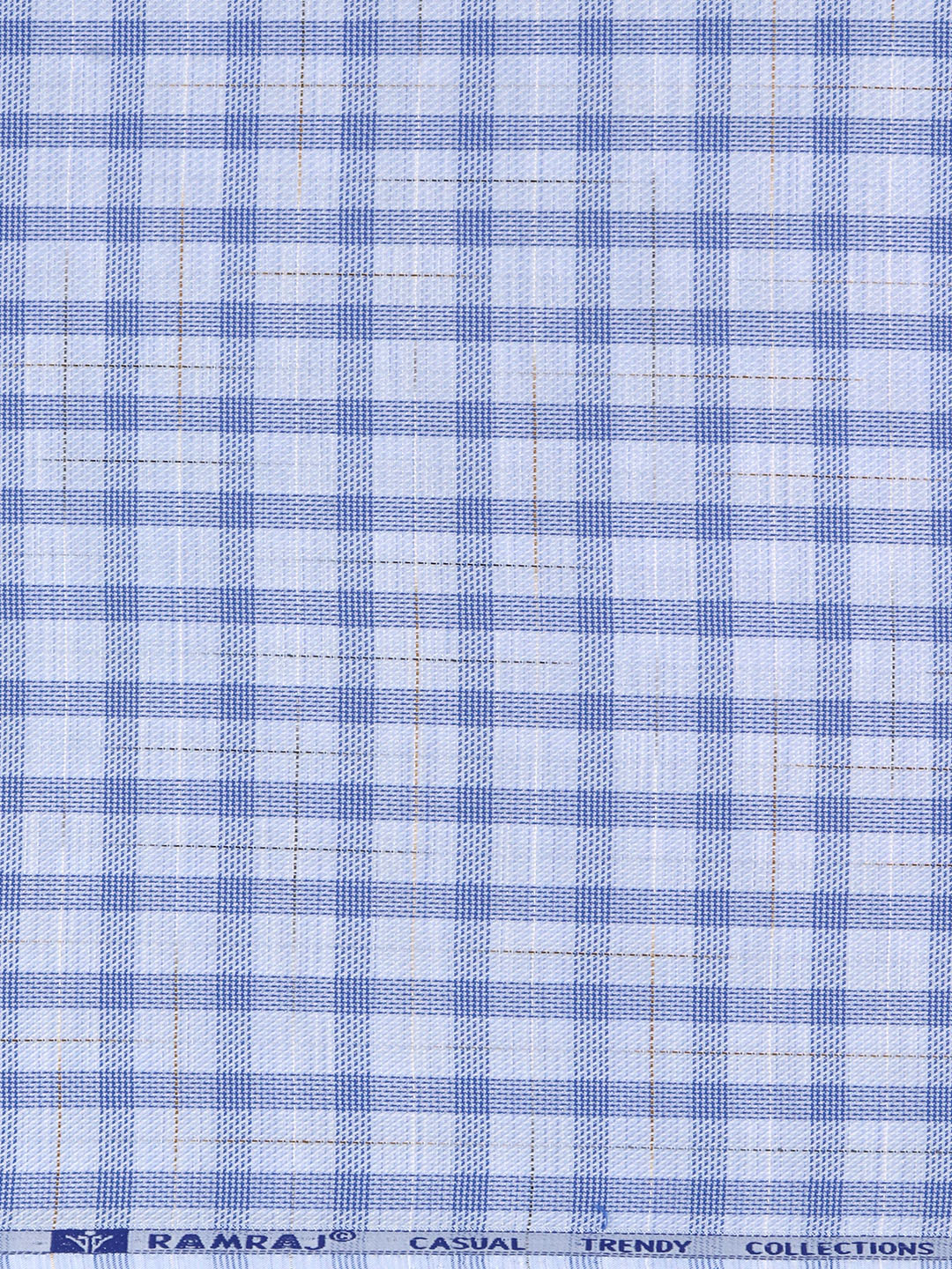 Cotton Blend Self Design Fabric Blue High Style