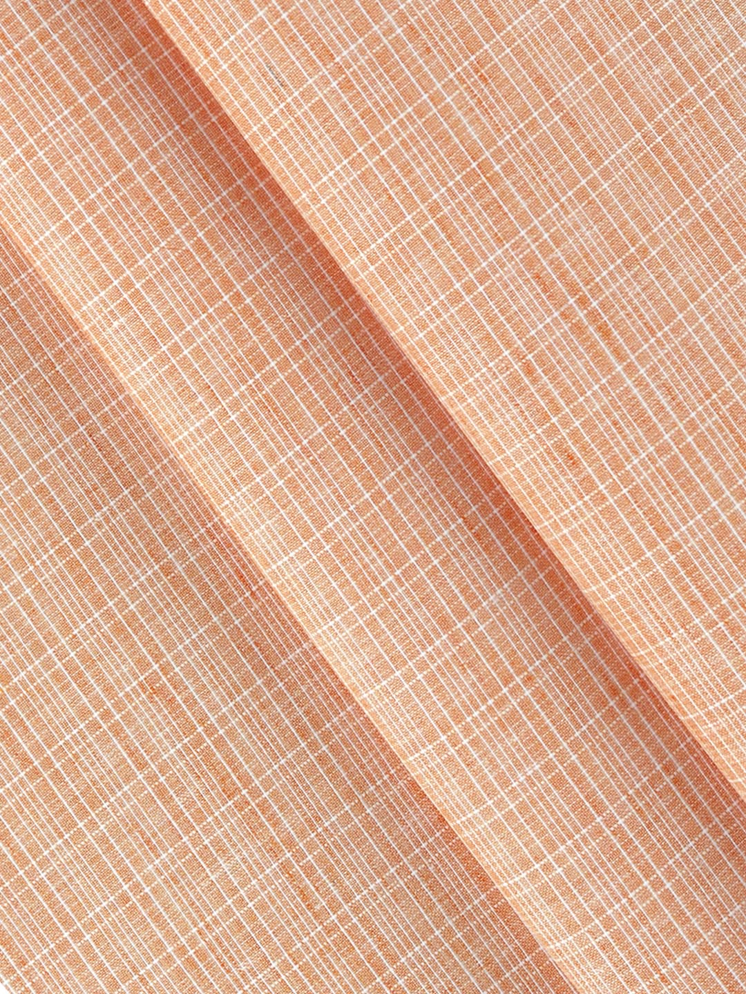 Men Cotton Rich Checked Orange Shirt Fabric Galaxy Art