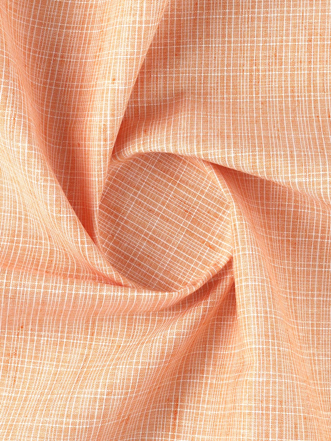 Men Cotton Rich Checked Orange Shirt Fabric Galaxy Art