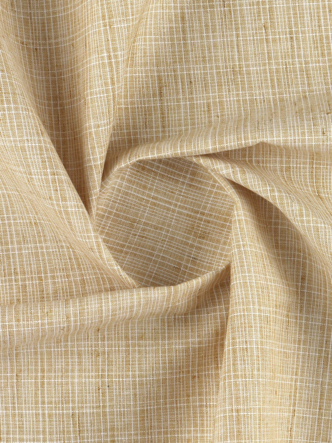 Men Cotton Rich Checked Shirt Fabric Light Yellow Galaxy Art