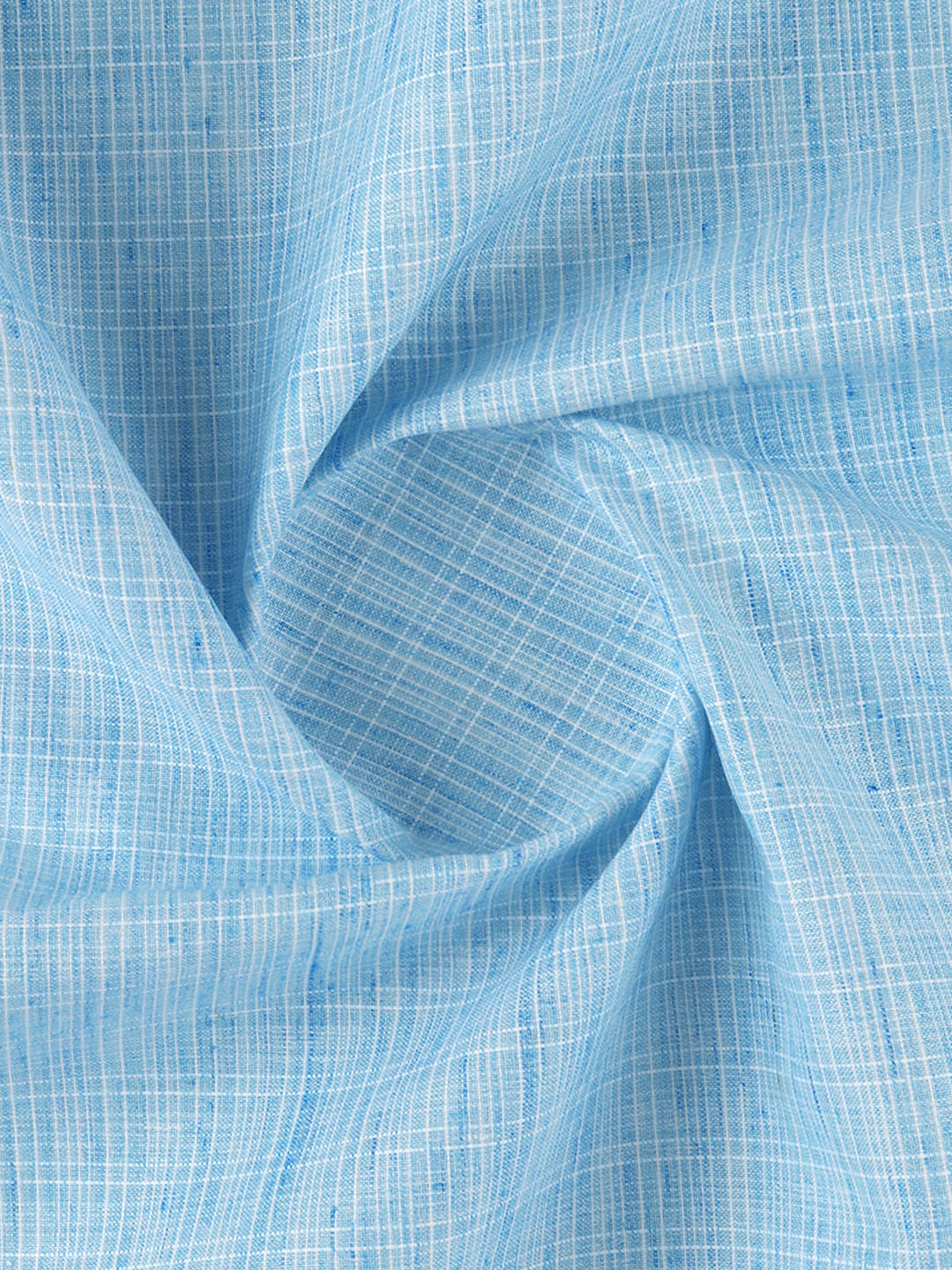 Men Cotton Rich Checked Shirt Fabric Blue Galaxy Art