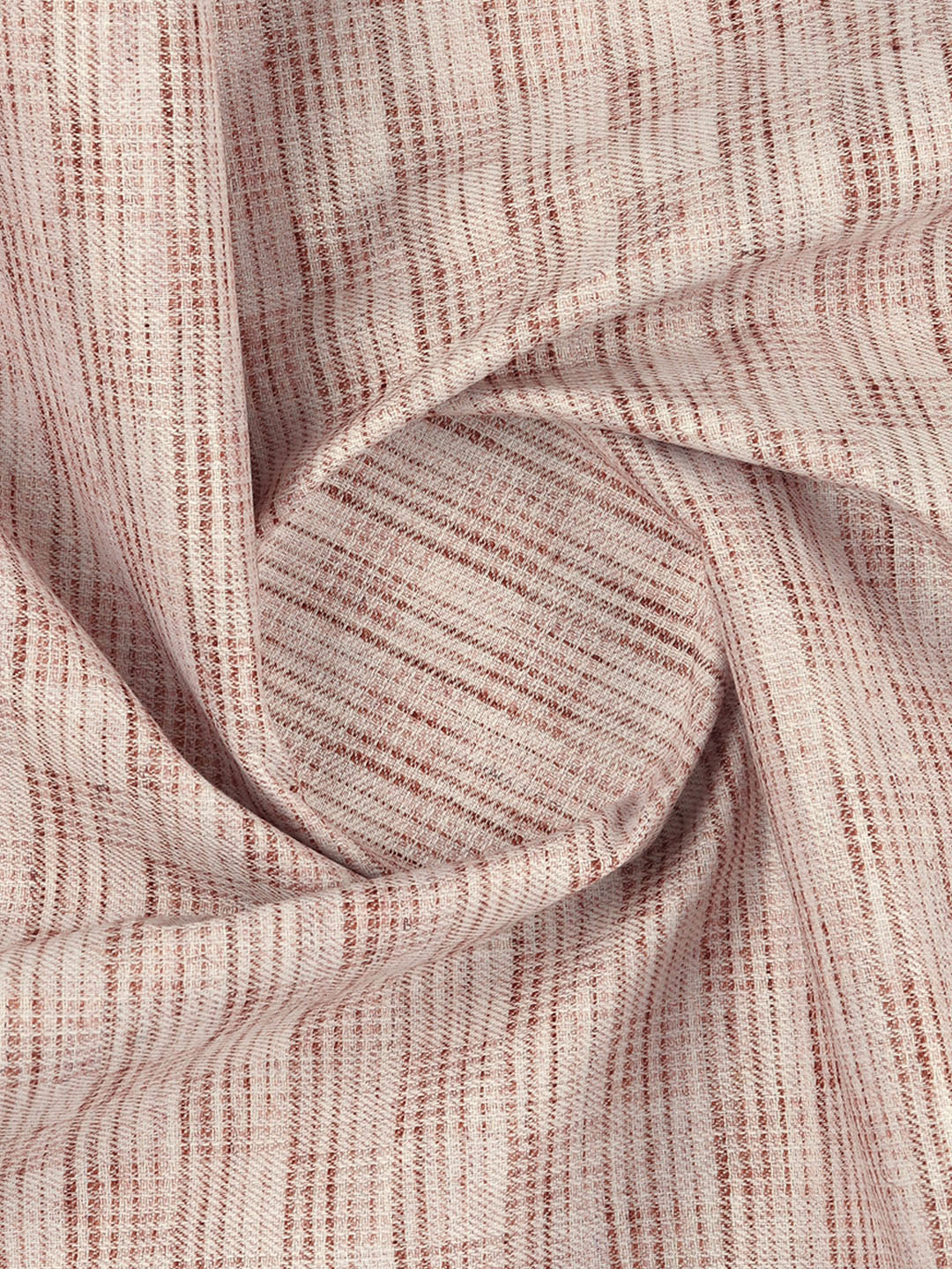 Cotton Blend Self Design Fabric Brown High Style