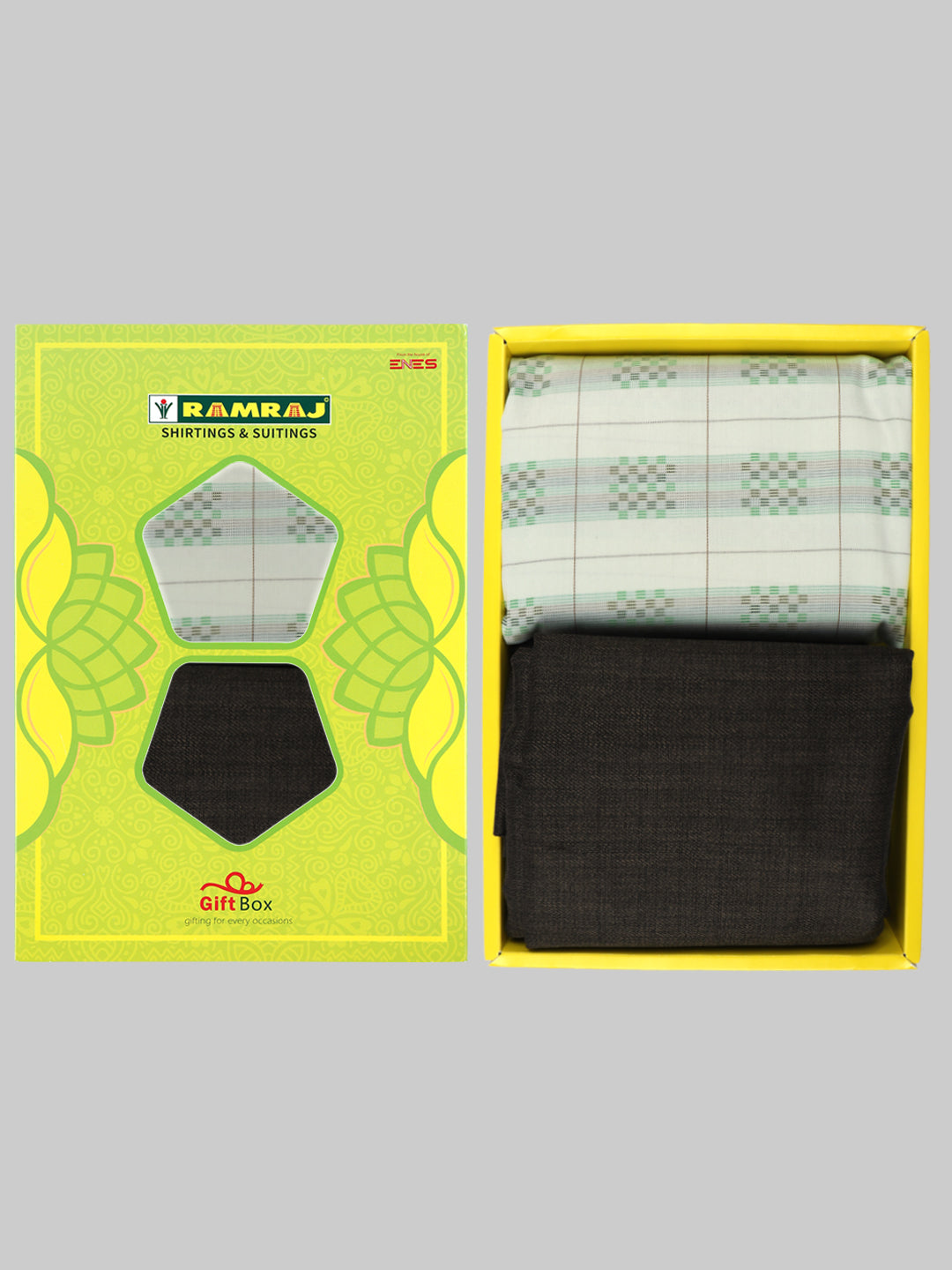 Men Cotton Checked Shirting & Suiting Gift Box SS187