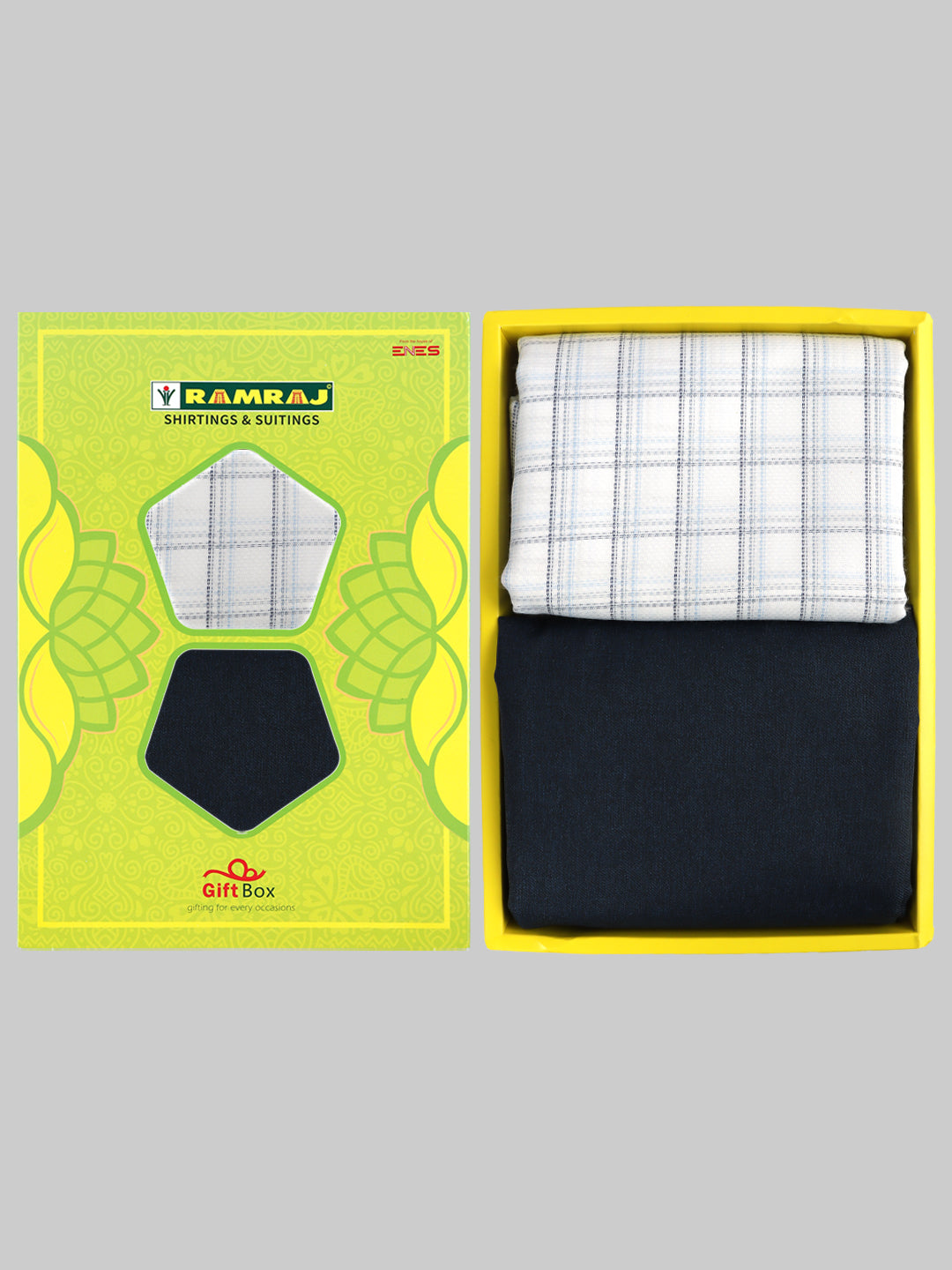 Men Cotton Checked Shirting & Suiting Gift Box SS195