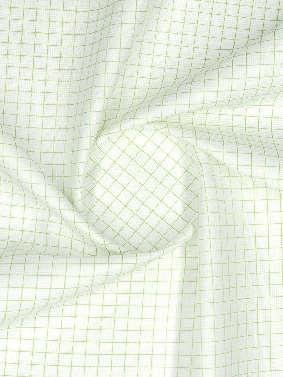 Men Giza Cotton Blend Checked Green Shirt Fabric Jackpot