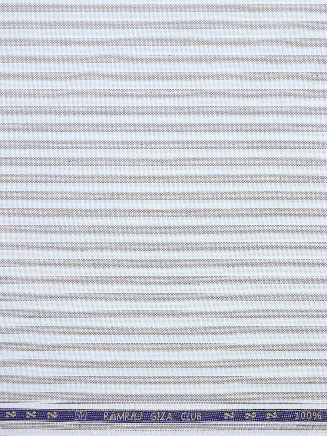 Mens Cotton Striped White with Brown Shirt Fabric Jackpot