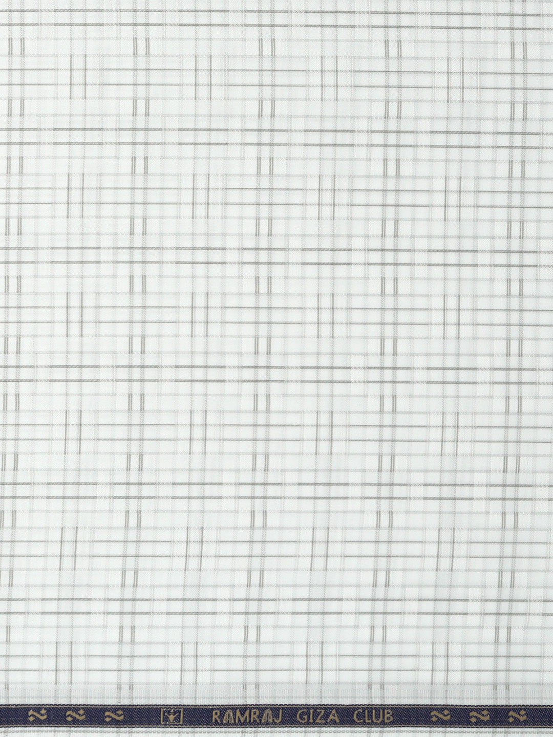 Men Giza Cotton Blend Checked White Shirt Fabric Jackpot