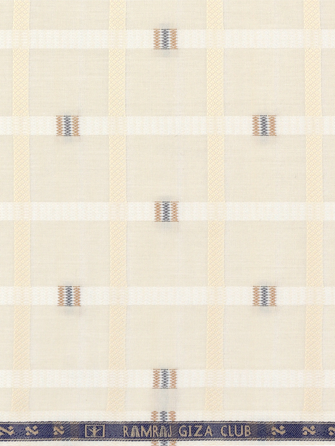 Men 100% Giza Cotton Checked Sandal Shirt Fabric Giza Crown