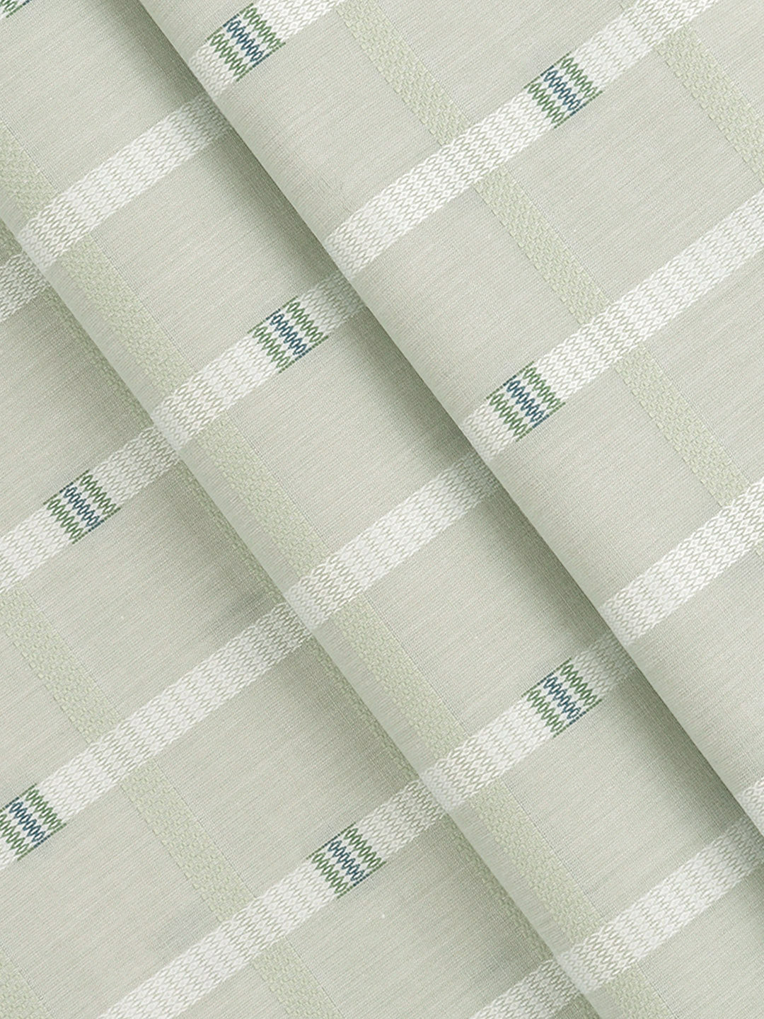 Men 100% Giza Cotton Checked Green Shirt Fabric Giza Crown