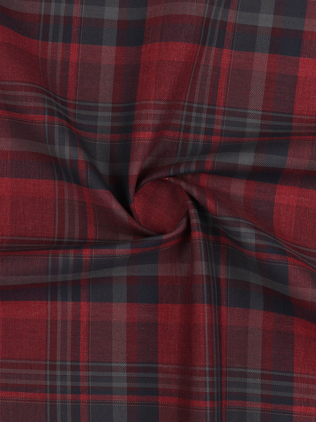 100% Giza Cotton Red Checked Shirt Fabric Grand Unique