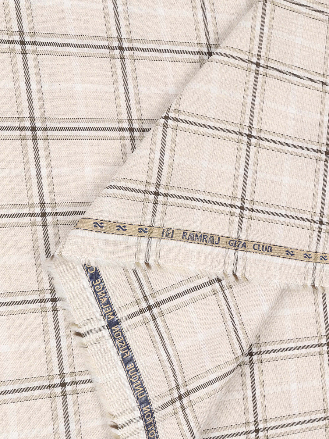 100% Giza Cotton Sandal Checked Shirt Fabric Grand Unique